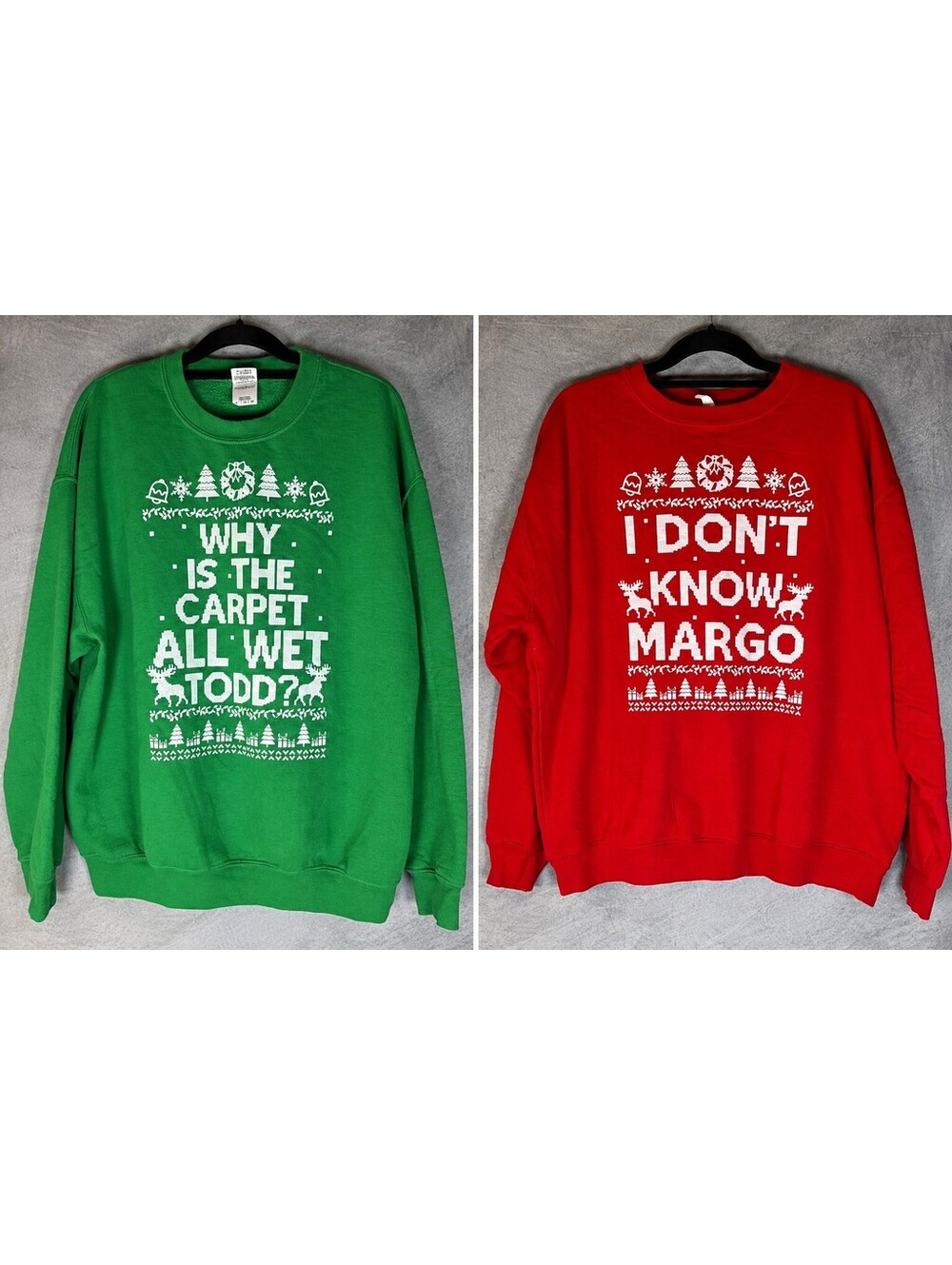 National Lampoon Christmas Vacation Todd Margo Sweatshirts XL Matching Couple
